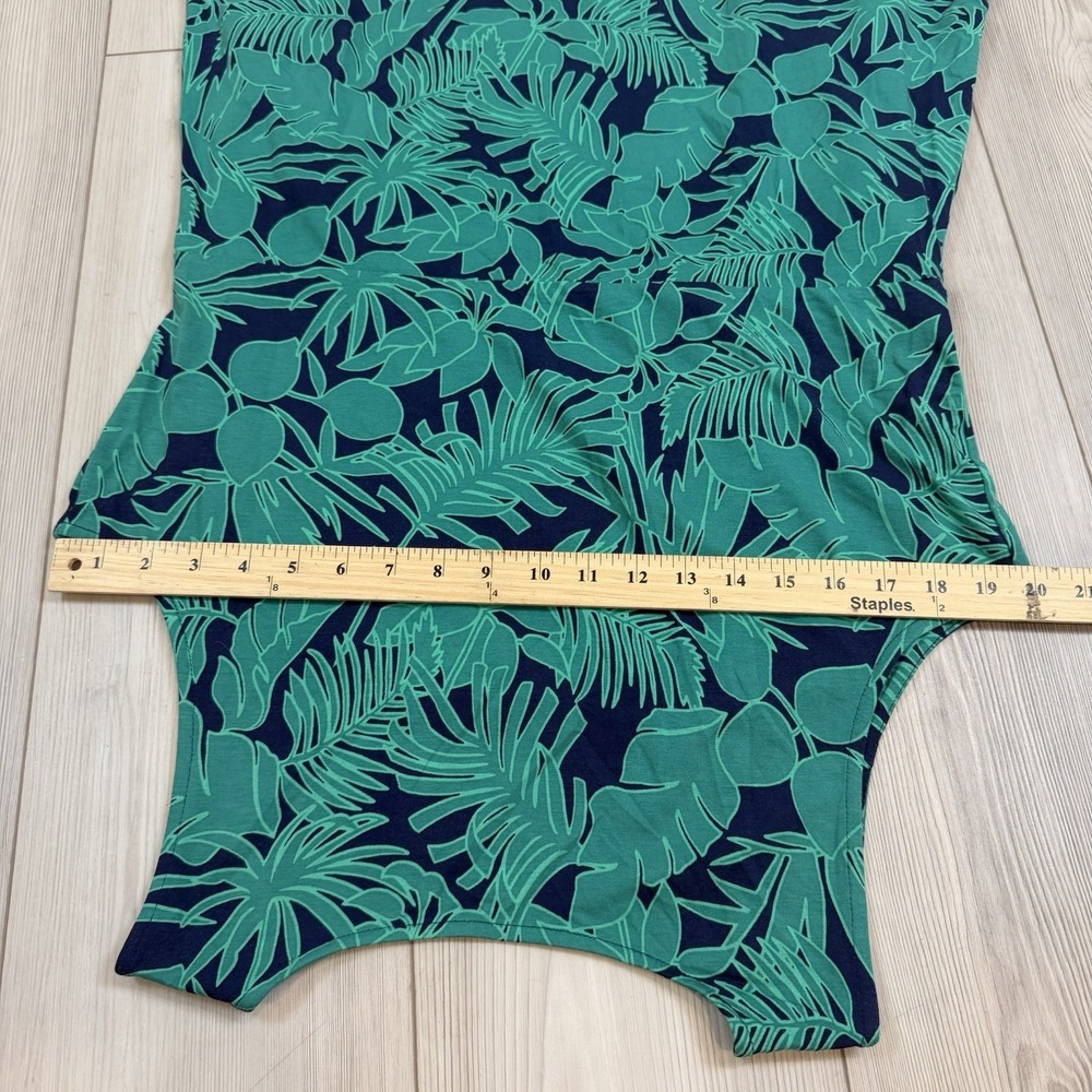 Lands' End square neck tiered maxi dress Size Large Petite 14/16 Sleeveless Leaf - Picture 9 of 10